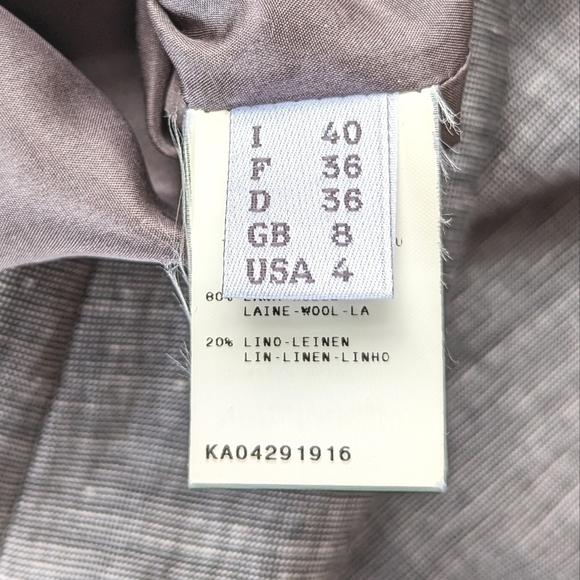 Narciso Rodriguez Scoop Neck Wool and Linen Midi Dress in Gray and Black Size 4 - Picture 10 of 11